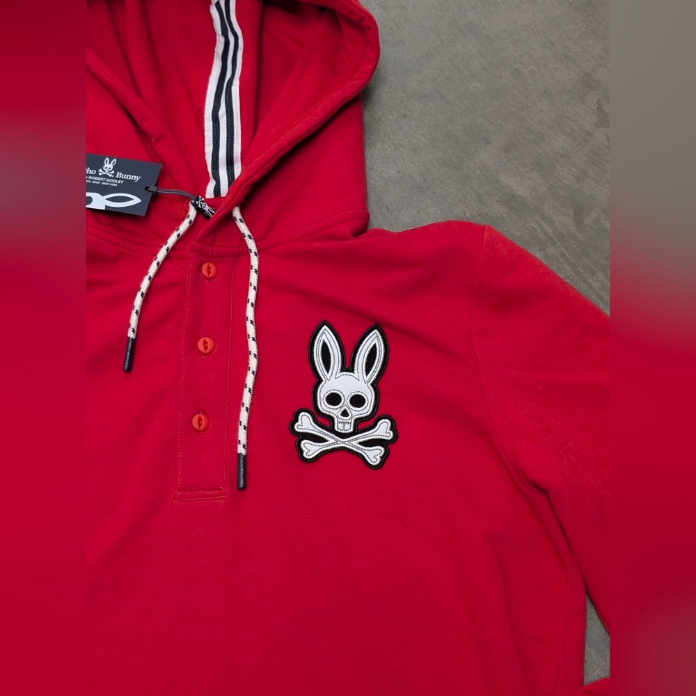 *Psycho Bunny Brilliant Red Hoodie, Medium